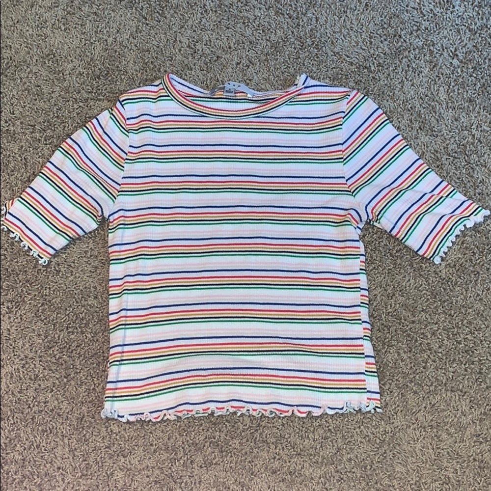 ❤️💗rainbow short sleeved crop top/mid length top